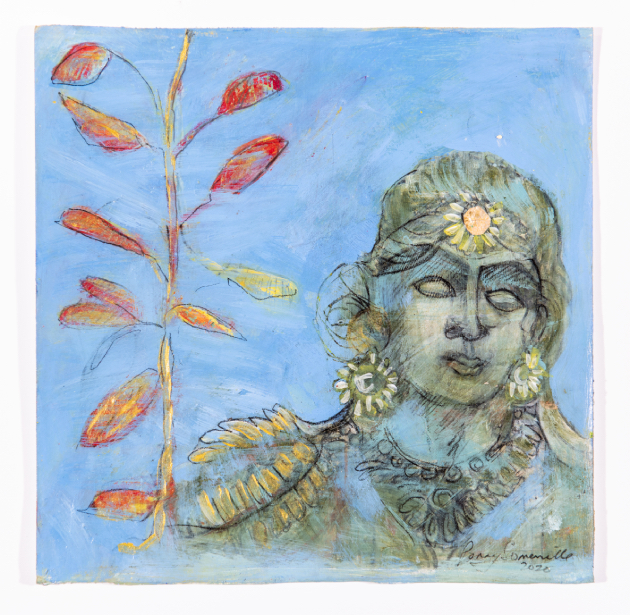 drawing of an Indian goddess